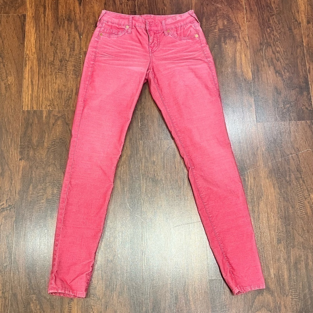 TRUE RELIGION BRAND JEANS Shannon Skinny fit Corduroy Jeans size 27 EUC Y2K 90s